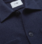 NN07 - Alvin Boiled-Wool Overshirt - Blue