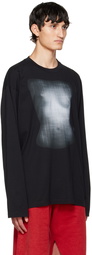 MM6 Maison Margiela Black Printed Long Sleeve T-Shirt