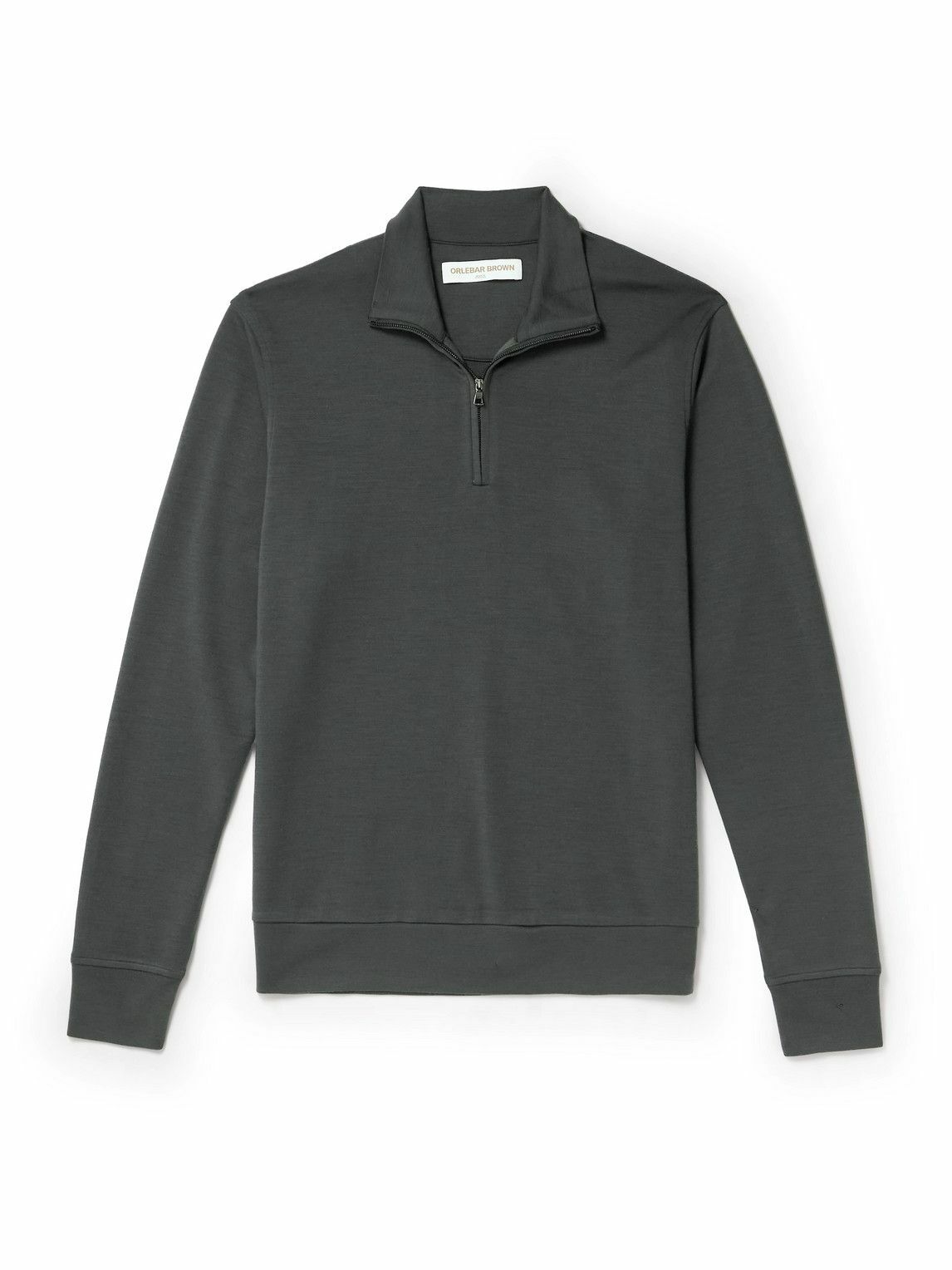Orlebar Brown - Isar Merino Wool-Jersey Half-Zip Sweatshirt - Green