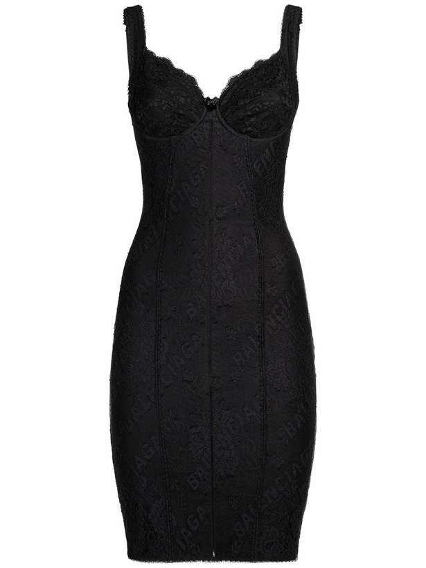 Photo: BALENCIAGA - Stretch Lace Lingerie Mini Dress