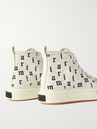 AMIRI - Logo-Print Canvas High-Top Sneakers - White