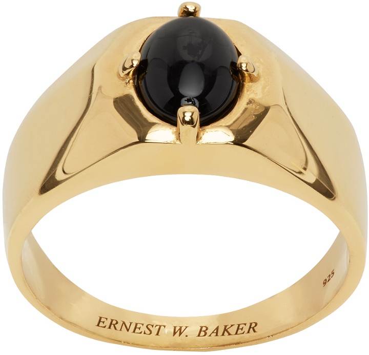 Photo: Ernest W. Baker Gold Onyx Stone Ring