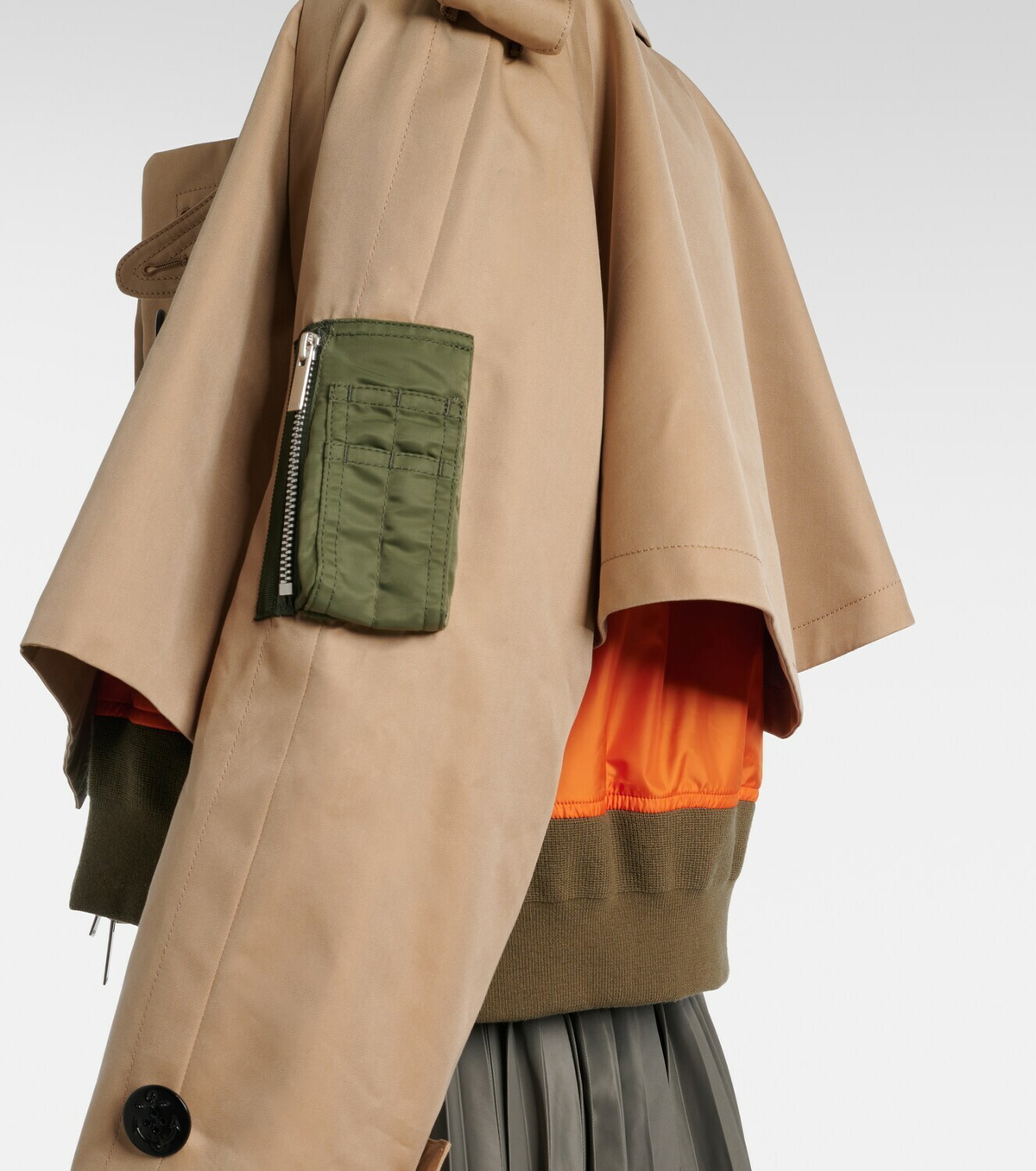 Sacai Padded cotton-blend bomber jacket