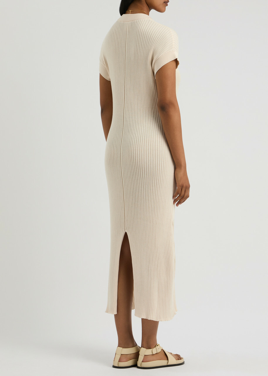 varley aria knit midi dress Varley Aria Ribbed-knit Midi Dress Cream Varley