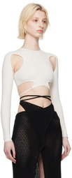 ANDREĀDAMO Off-White Cutout Long Sleeve T-Shirt