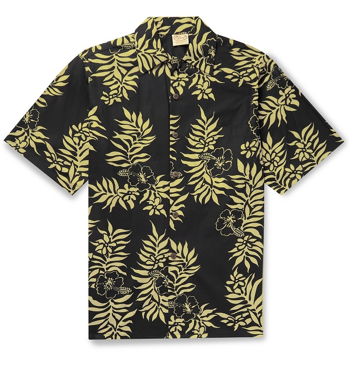 Photo: Go Barefoot - Tahitian Leaf Printed Cotton Shirt - Black