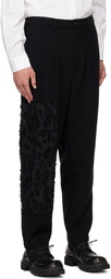 Yohji Yamamoto Black Double Leopard Opal Trousers