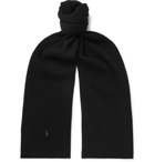 Polo Ralph Lauren - Logo-Embroidered Ribbed Wool Scarf - Black