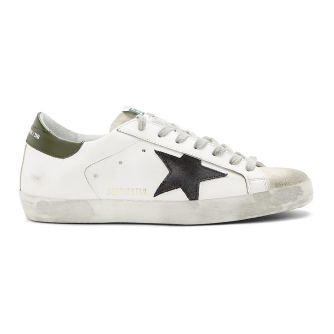 Photo: Golden Goose SSENSE Exclusive White and Green Super SSTAR Sneakers