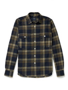 Drake's - Checked Cotton-Blend Twill Shirt - Blue