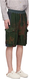 By Walid Blue & Green 19th Century Shorts