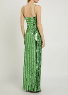 Galvan Stargaze Bandeau Sequin-embellished Tulle Maxi Dress Green