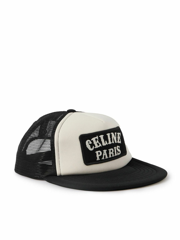 Photo: CELINE - Logo-Appliquéd Cotton-Canvas and Mesh Trucker Cap - Black