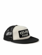 CELINE - Logo-Appliquéd Cotton-Canvas and Mesh Trucker Cap - Black