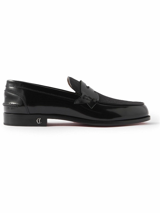Photo: Christian Louboutin - Canvas and Leather Penny Loafers - Black
