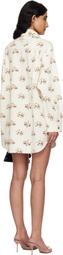 Blumarine White Printed Denim Overshirt