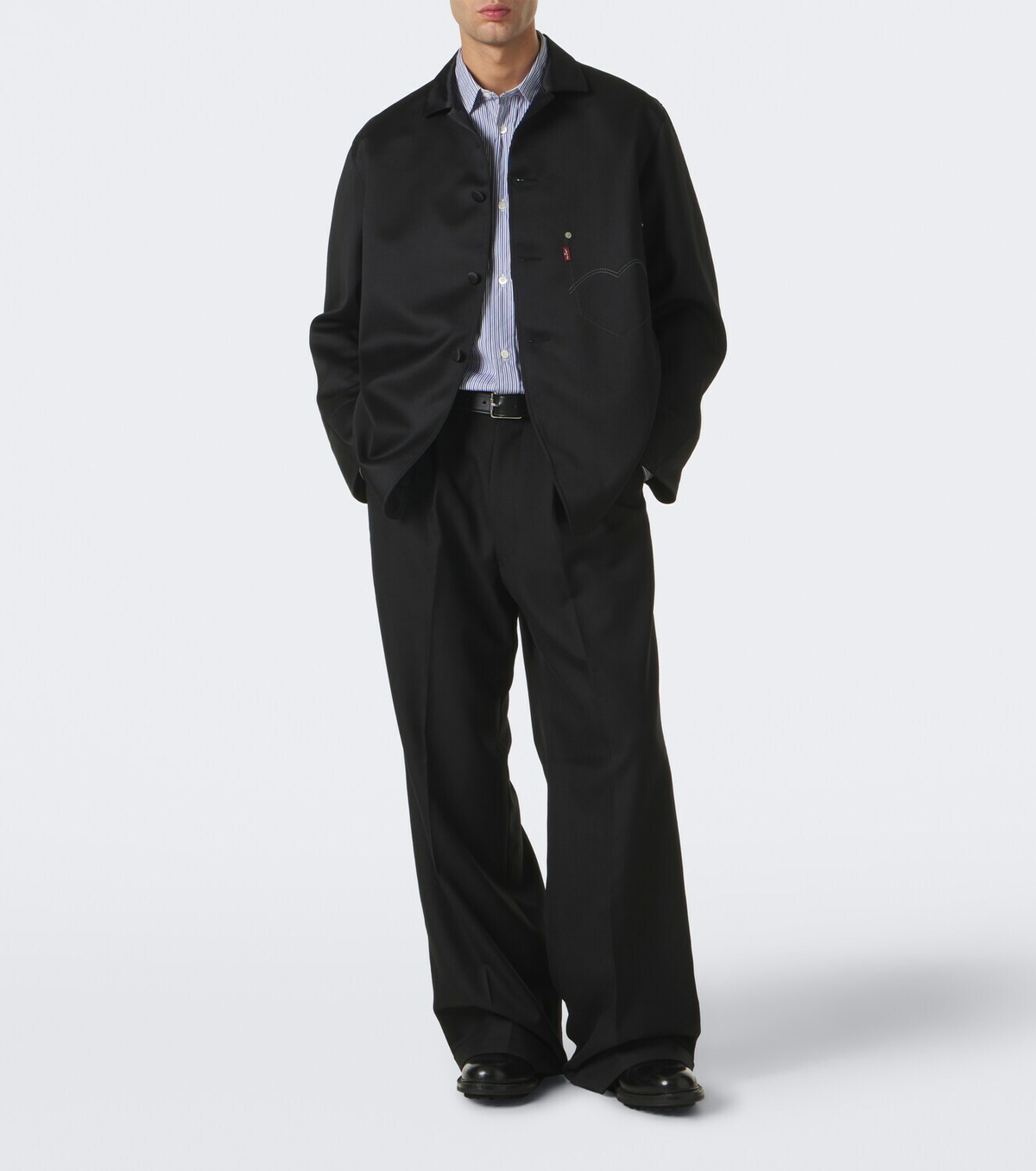 Junya Watanabe Pleated wool twill wide-leg pants