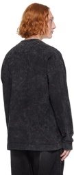 Juun.J Black Garment-Dyed Long Sleeve T-Shirt