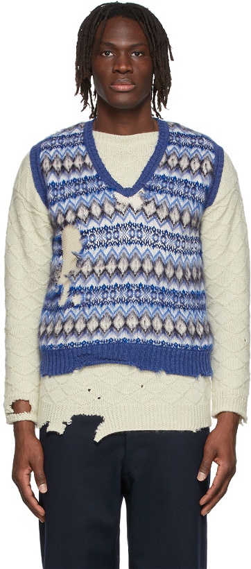 Photo: Maison Margiela Blue Jacquard Sweater Vest
