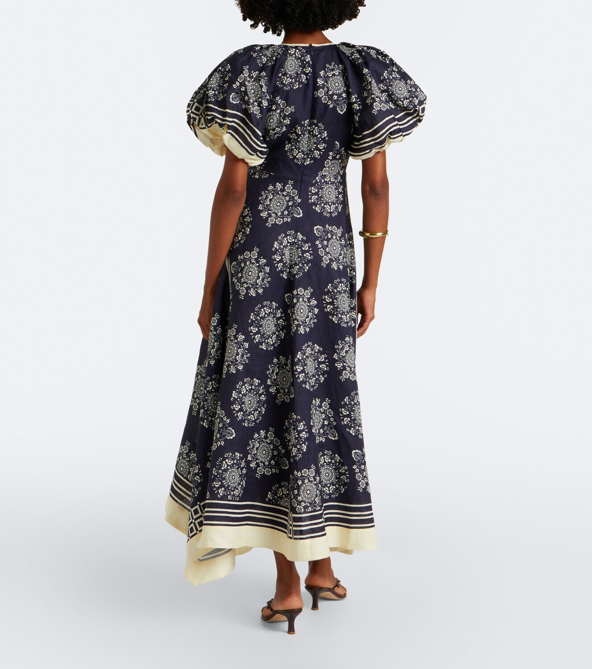 Alémais Banderra floral linen midi dress