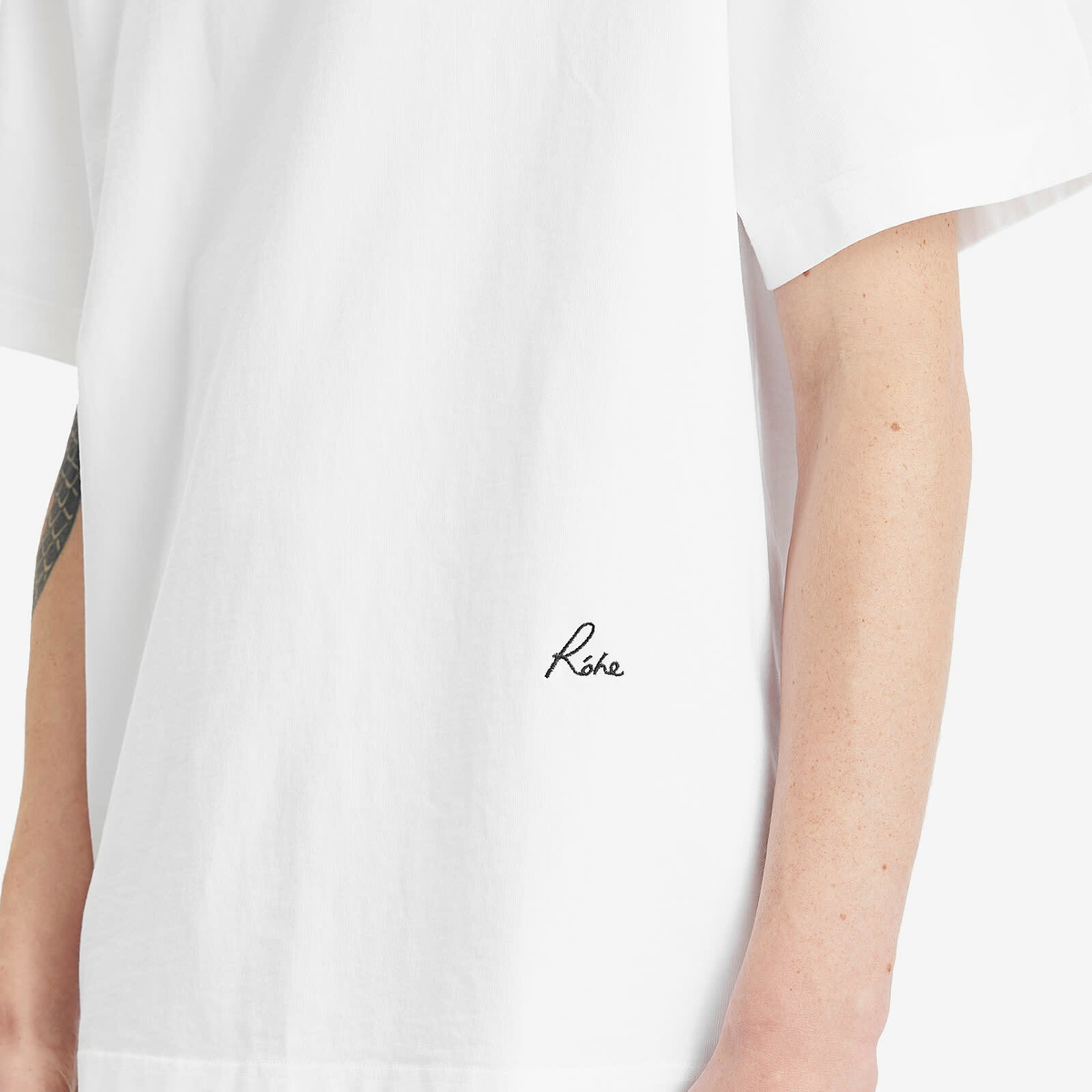 Róhe Men's Logo Embroidered T-Shirt in Optic White