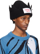 Charles Jeffrey LOVERBOY Black Chunky Crown Beanie