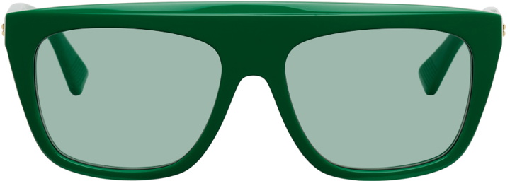Photo: Bottega Veneta Green Acetate Sunglasses