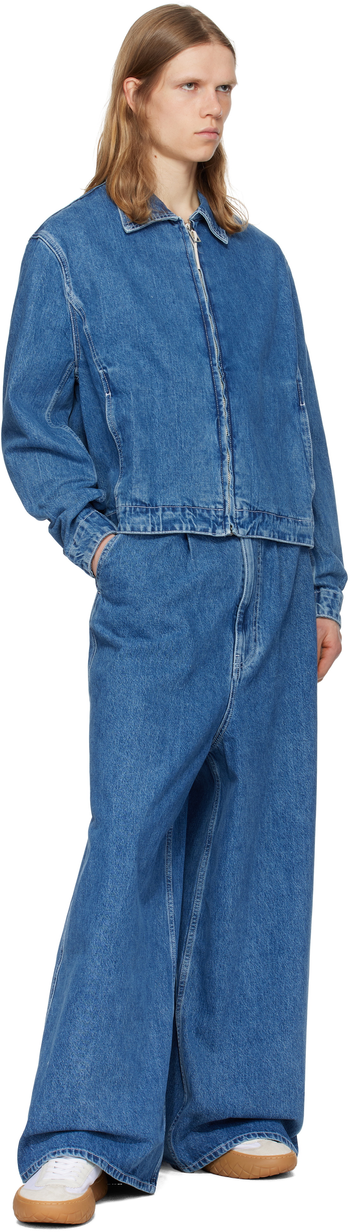 SUNNEI Blue Denim Bomber Jacket