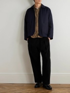 Kardo - Taka Straight-Leg Embroidered Cotton-Corduroy Trousers - Black