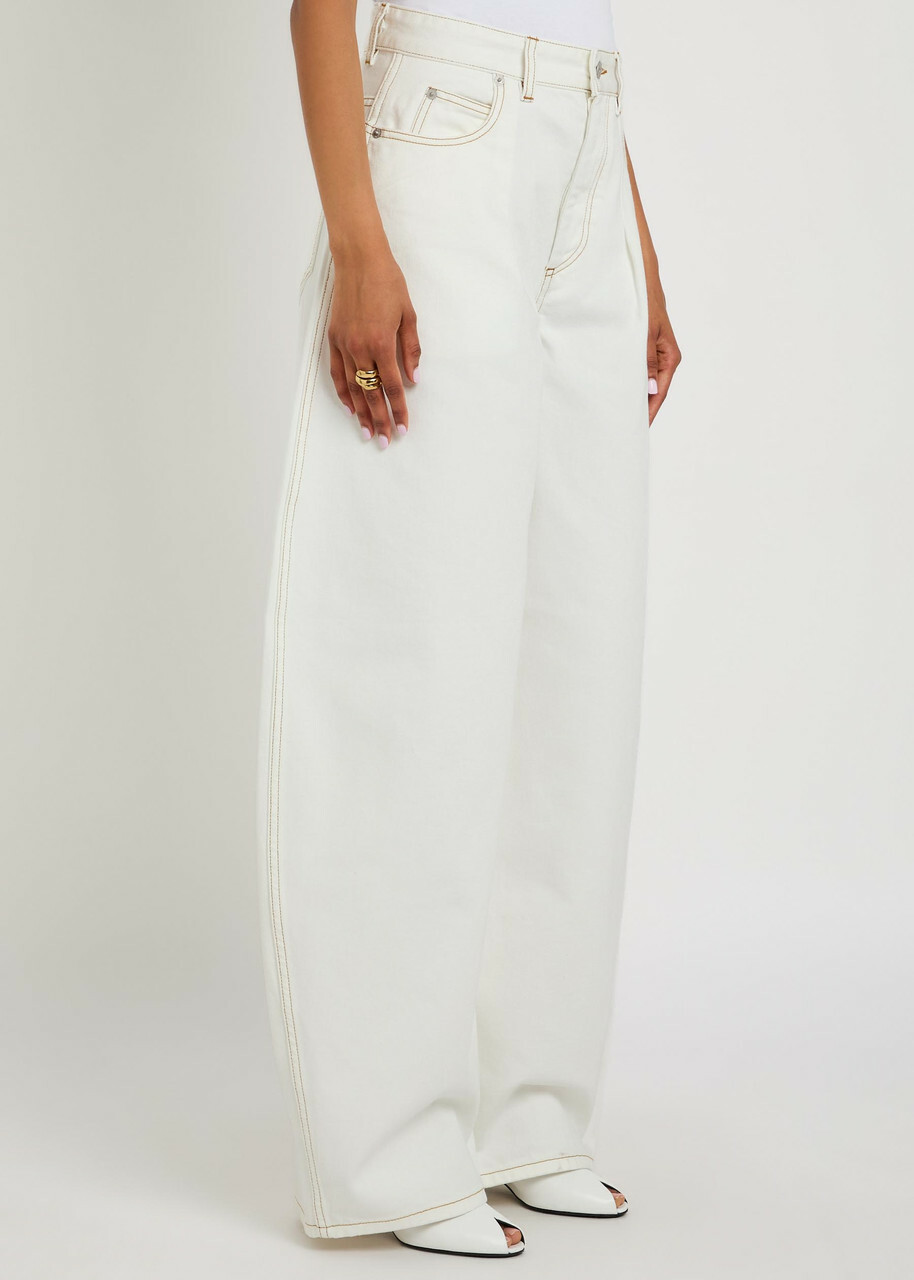 Jacquemus Le De-nimes Ovalo Barrel-leg Denim Jeans Off White