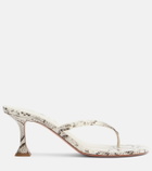 Amina Muaddi Juliette snake-print leather thong sandals