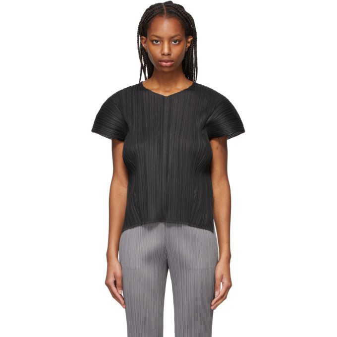 Pleats Please Issey Miyake Black Mellow Pleats T-Shirt Pleats