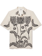 Nanushka - Bodil Camp-Collar Embroidered Woven Shirt - Neutrals