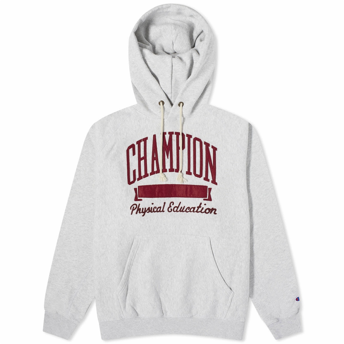Photo: Champion Reverse Weave Men's College Logo Hoody in Grey Marl