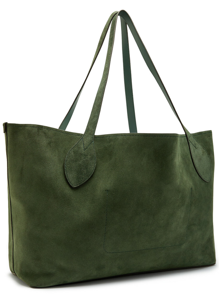 Mulberry Oversized Logo-debossed Suede Tote bag - Green - One Size