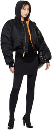VETEMENTS Black & Orange Alpha Industries Edition Fitted Reversible Bomber Jacket