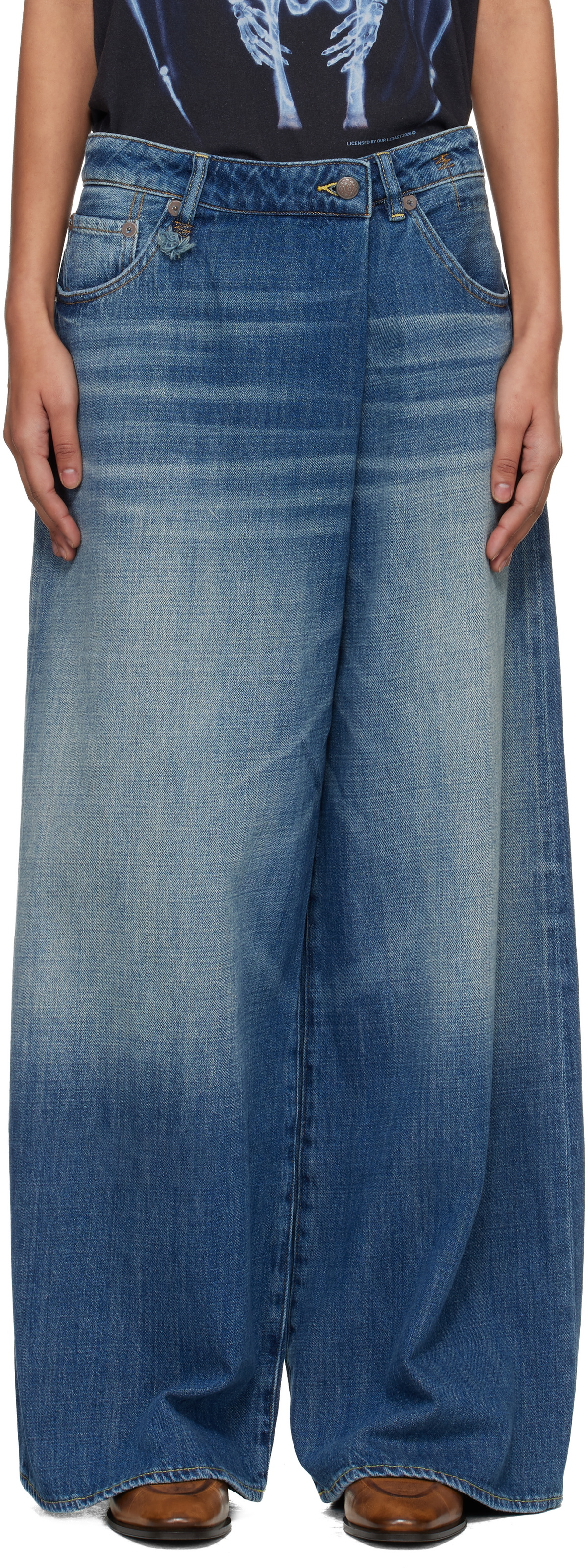 R13 Blue Nico Wrap Jeans