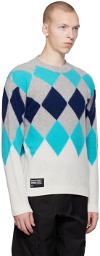 Moncler Genius 7 Moncler FRGMT Hiroshi Fujiwara Blue & Gray Sweater
