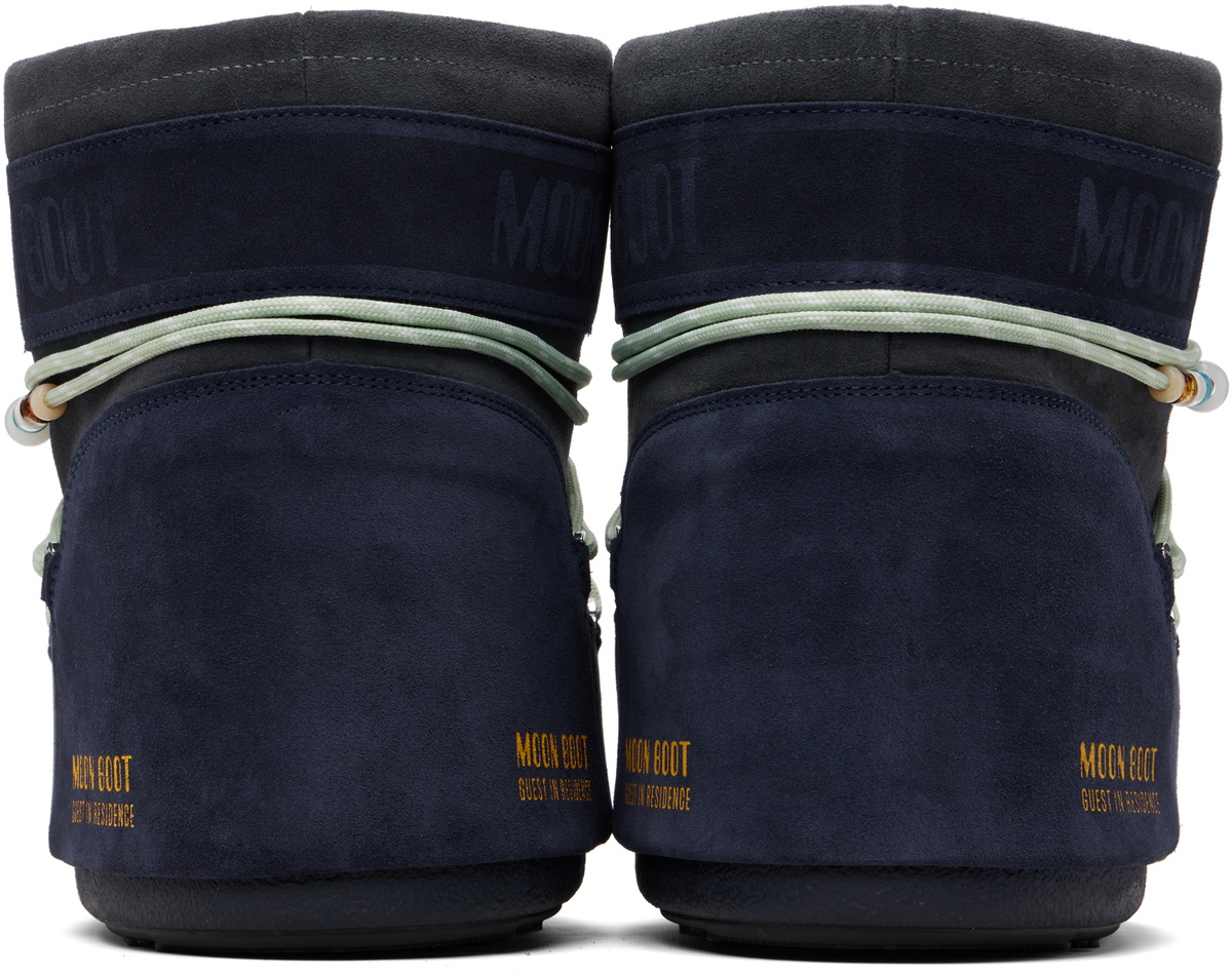 Guest in Residence Gray & Navy Moon Boot Edition Icon Low Beaded Suede Boots
