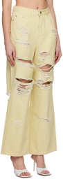 lesugiatelier Yellow Distressed Jeans