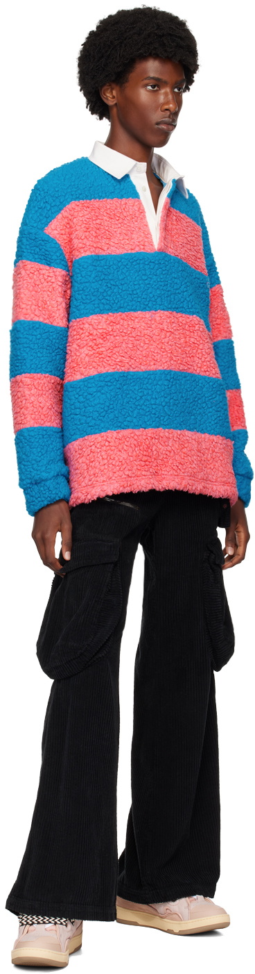 Members of the Rage Blue & Pink Cozy Rugby Long Sleeve Polo