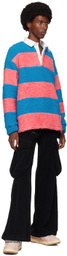 Members of the Rage Blue & Pink Cozy Rugby Long Sleeve Polo