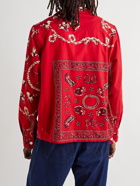 BODE - Stage Coach Bandana-Print Cotton Shirt - Red