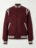Golden Bear - The Hayes Leather Trimmed Wool-Blend Jacket - Red
