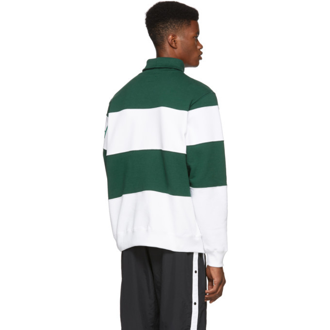 Noah NYC Green and White Mariner Turtleneck