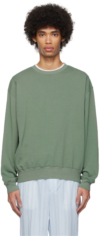 Photo: AURALEE Green Super High Gauze Sweatshirt