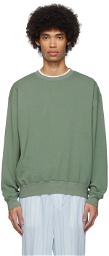 AURALEE Green Super High Gauze Sweatshirt