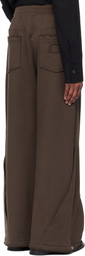 NULLUS Brown Intertwined Structure Sweatpants