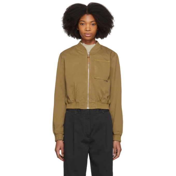Acne Studios Tan Azru Cotton Chino Bomber Jacket Acne Studios