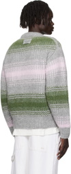 Kenzo Gray & Green Kenzo Paris 'KENZO Speed Stripe' Sweater